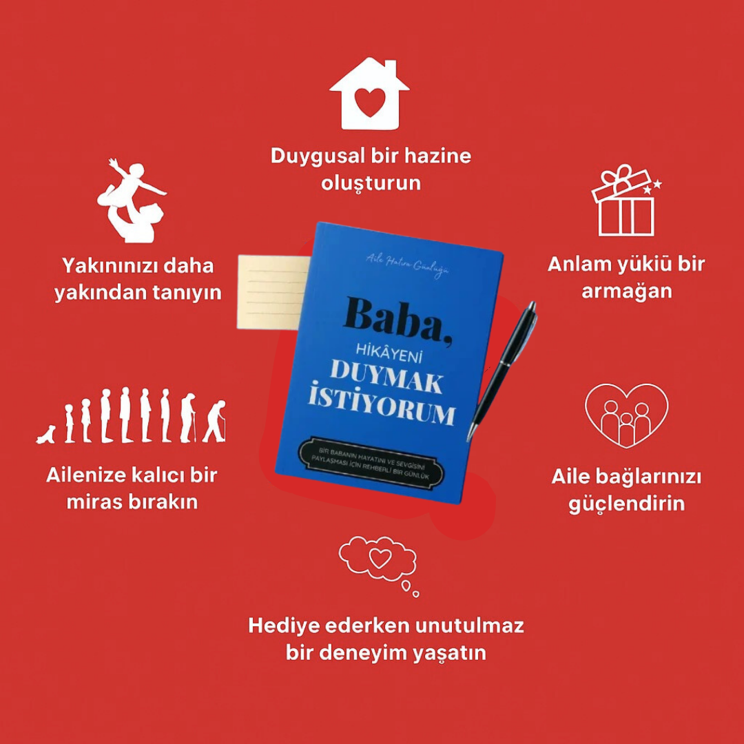Kalpten Sayfalar™ Anne/Baba Anı Günlüğü - Kalpten Kalbe Miras